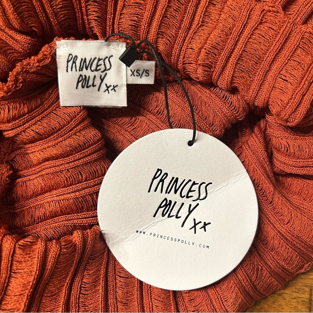*NWT* Princess Polly Women’s Off the Shoulder Cloud Sweater in Rust, Size XS/S - Picture 11 of 14